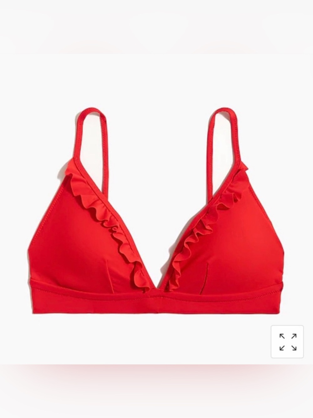 J. Crew Factory red ruffle french bikini top size small - Picture 2 of 13
